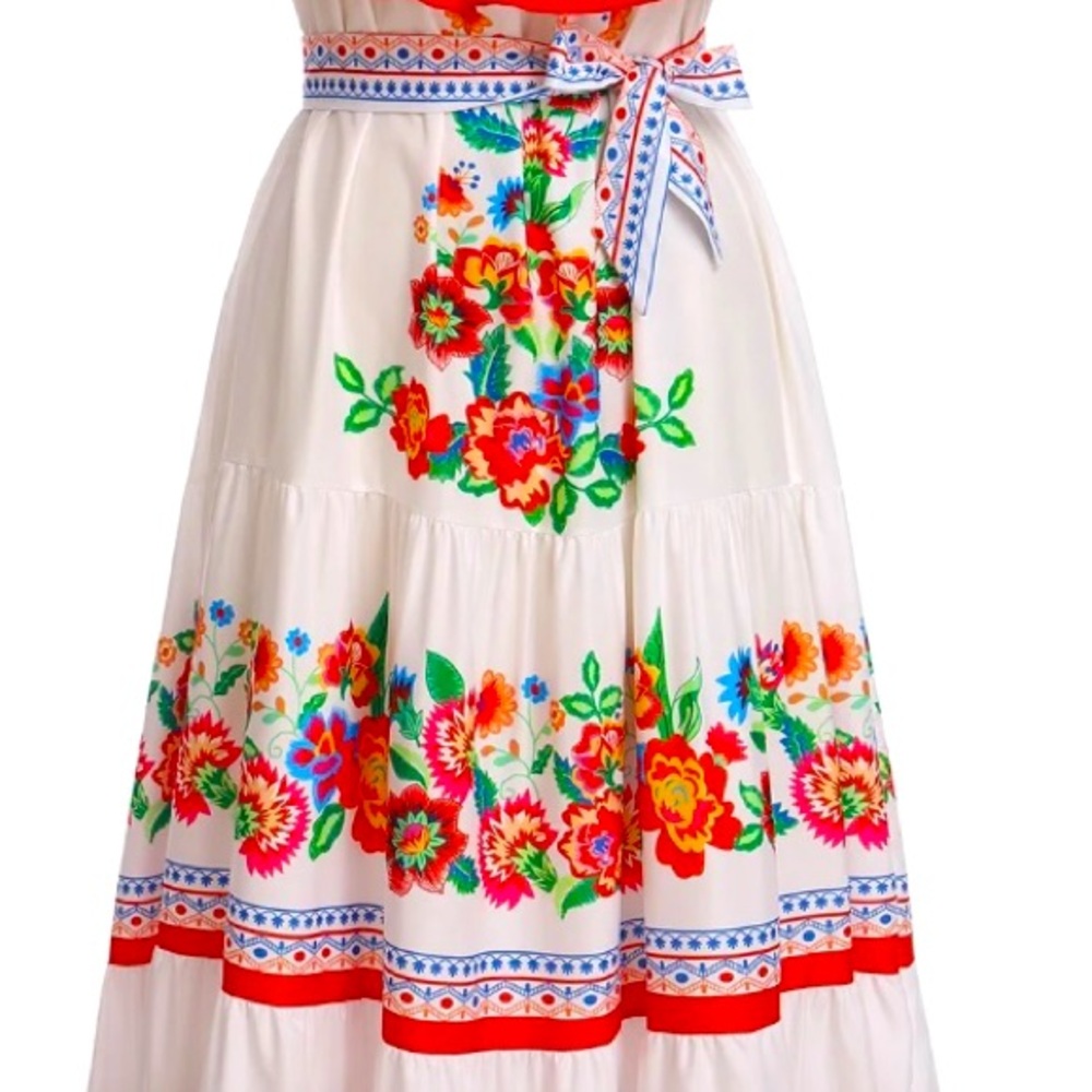 Off shoulder Mexican theme maxi dress XL